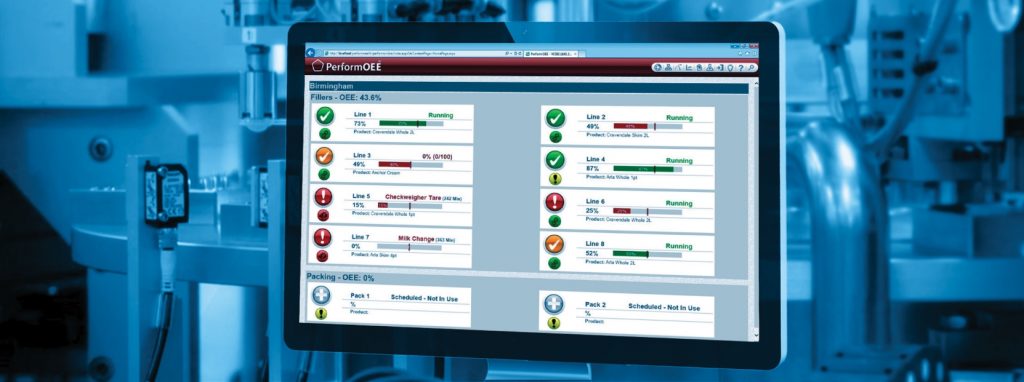 Desktop screenshot of Smart Factory Software PerformOEE™ Dashboard