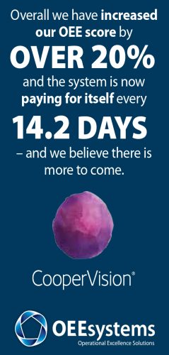 CooperVision achieved a 20% OEE increase by reducing changeover times